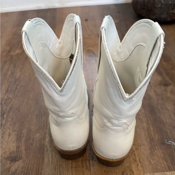 Roper Cowboy Booties Womens 6.5 White Western Cowgirl Short Ankle Boots - Picture 3 of 6